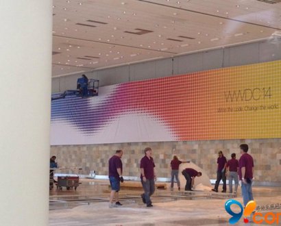 苹果WWDC 14宣传横幅已经在Moscone中心挂起